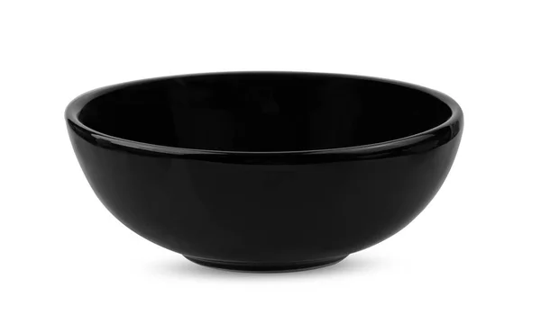 Black Ceramic Bowl Isolate White Background — Stock Photo, Image