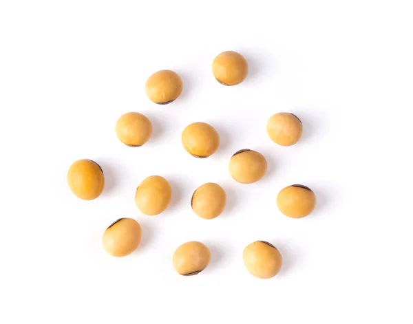 Close Soybean Isolated White Background Top View — Stock Photo, Image