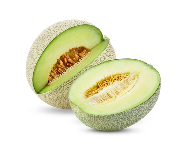 Grüne Melone Isoliert Auf Weißem Hintergrund Volle Schärfentiefe — Stockfoto