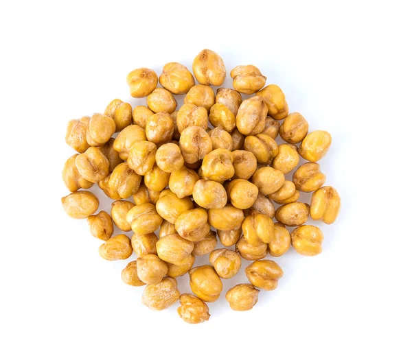 Heap Preserved Chickpeas Isolated White Background Top View — Stock Photo, Image