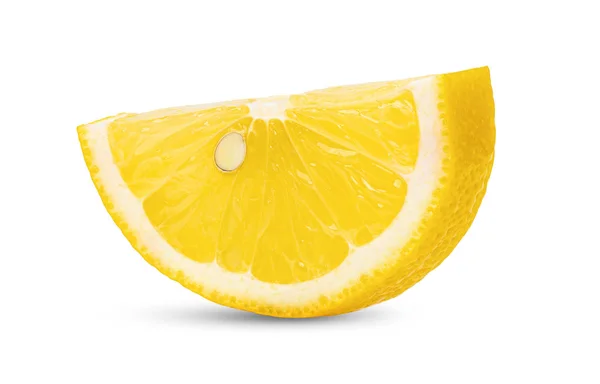 Zitronenscheibe Isoliert Auf Weißem Hintergrund Volle Schärfentiefe — Stockfoto