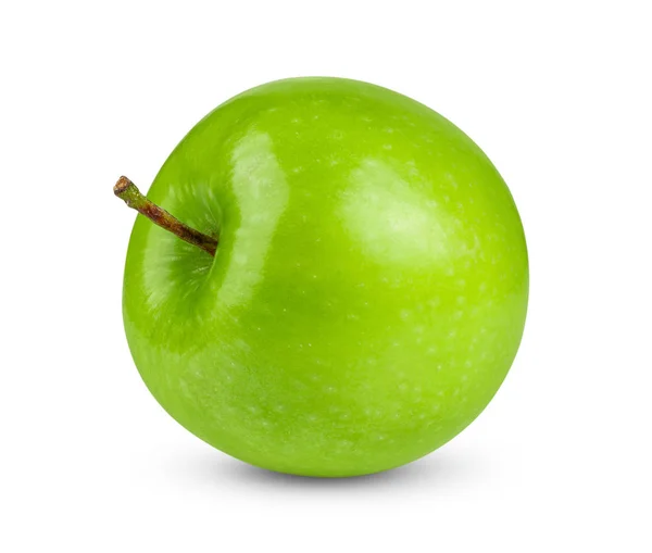 Perfekt Grön Äpple Isolerad Vit Bakgrund Full Skärpedjup — Stockfoto