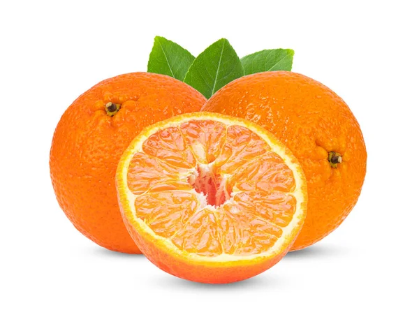 Mandarin Mandarin Citrusfélék Fehér Alapon Izolálva Teljes Mélységélesség — Stock Fotó