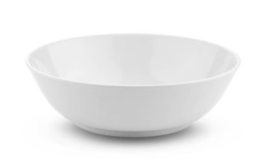 Beyaz arka planda boş beyaz kase izole