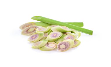 Limon otu tam derinlikteki beyaz bir arkaplanda izole edildi