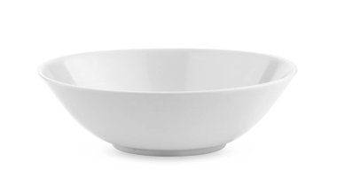 Beyaz arkaplanda izole edilmiş boş mavi kase