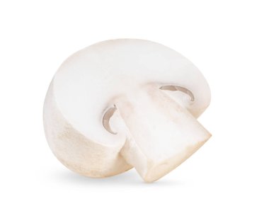 Beyaz arka planda izole edilmiş taze şampiyon mantarları