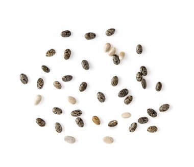 Chia beyaz arka planda izole edildi. en üstteki görünüm