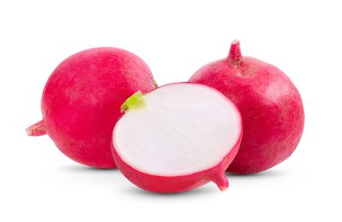 Turp beyaz arka planda izole edilmiş. tam alan derinliği