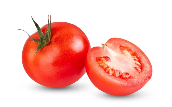 在白色背景上隔离的西红柿全场深度 — 图库照片
