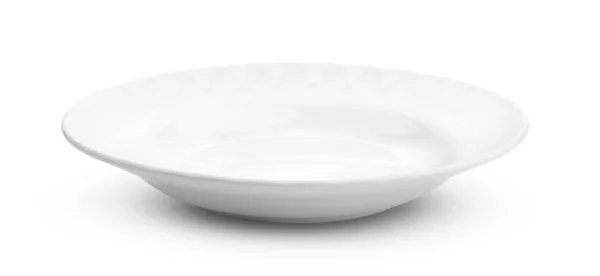 Piatto Ceramica Bianca Isolato Sfondo Bianco — Foto Stock