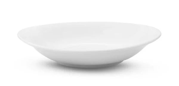 Empty White Ceramics Bowl Isolated White Background — Stock Photo, Image