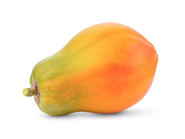 Fruta Madura Papaya Aislada Sobre Fondo Blanco Profundidad Completa Del — Foto de Stock