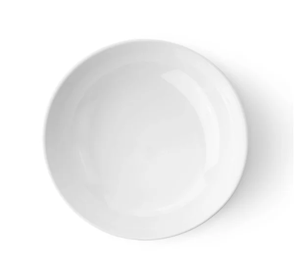 Weiße Keramik Schale Isoliert Auf Weißem Hintergrund Draufsicht — Stockfoto
