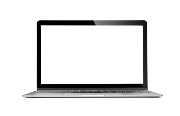 Laptop Med Tomt Utrymme Isolerad Vit Bakgrund — Stockfoto