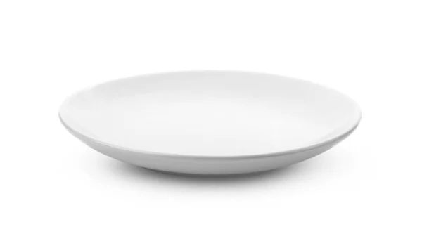 Empty White Plate Isolated White Background — Stock Photo, Image