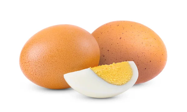 Gotowane Jajko Izolowane Białym Tle Pełna Głębokość Pola — Zdjęcie stockowe