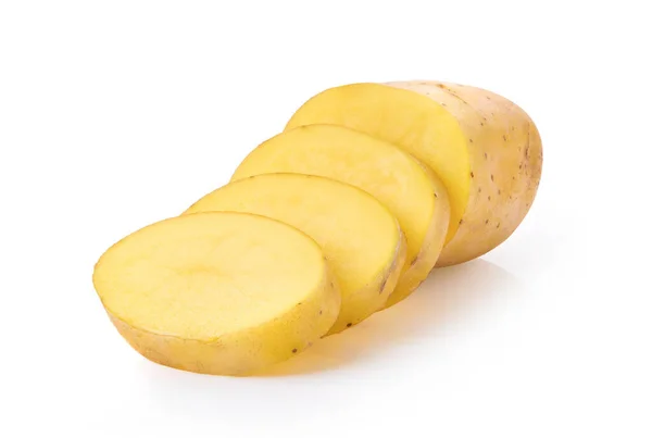 Gesneden Aardappel Geïsoleerd Witte Achtergrond — Stockfoto