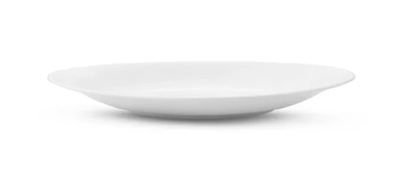 Empty White Ceramics Plate Isolated White Background — Stock Photo, Image