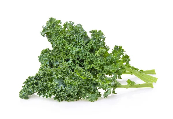 Kale Leaves Isolated White Background Full Depth Field — Stock Photo, Image