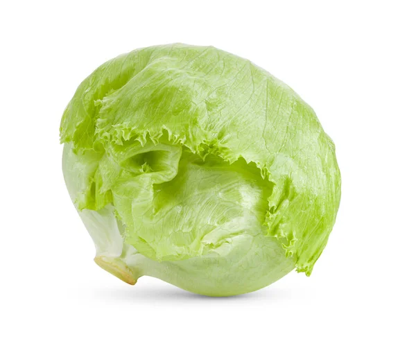 Green Iceberg Lettuce Isolated White Background — Stock Photo, Image