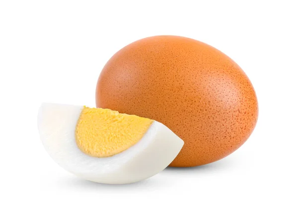 Telur Rebus Diisolasi Pada Latar Belakang Putih Dengan Kedalaman Medan — Stok Foto