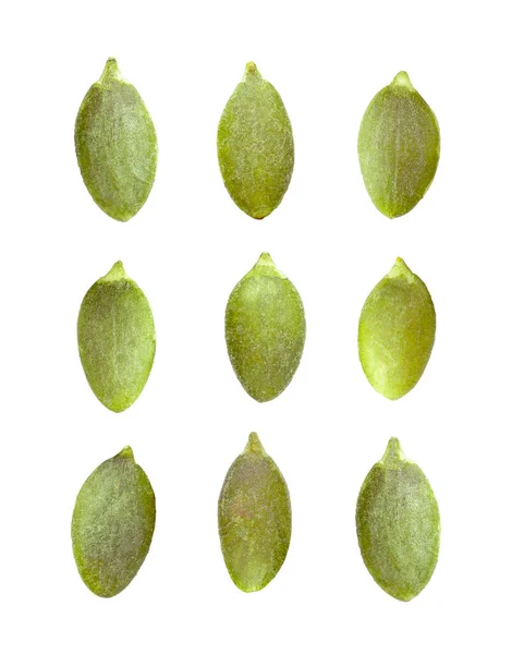 从白色背景分离出来的南瓜种子 — 图库照片