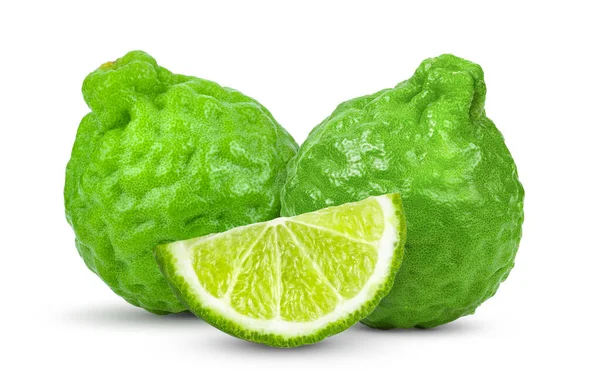 Bergamot Kaffir Geïsoleerd Witte Achtergrond — Stockfoto