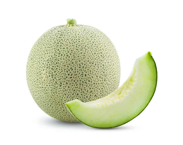 Kantaloupe Melon Isolerad Vit Bakgrund Full Skärpedjup — Stockfoto