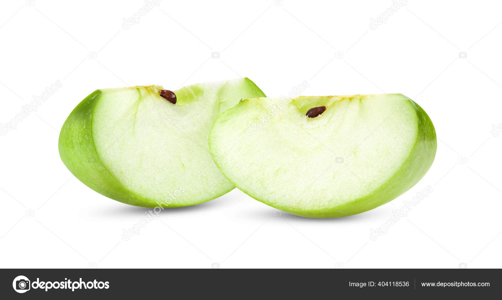 Stück Grüner Apfel Isoliert Auf Weißem Hintergrund – Stockfoto © supams  #404118536, image size:1600x956