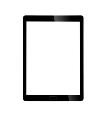 Beyaz arkaplanda izole edilmiş tablet pc bilgisayarı
