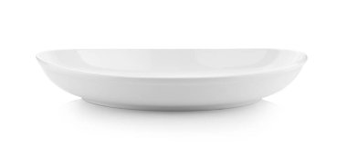 beyaz arkaplanda izole edilmiş beyaz plaka