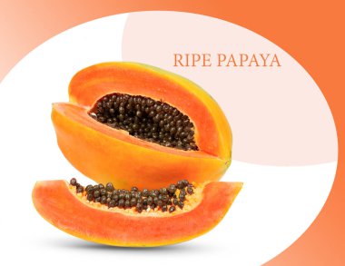 Beyaz duvarda olgun papaya