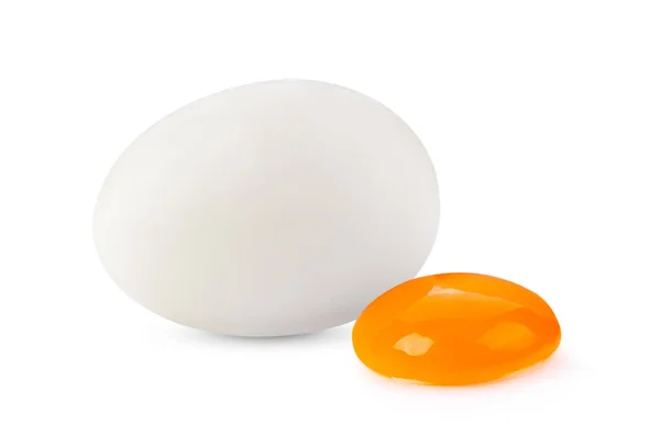 Boiled Egg Yolk Isolated White Background Full Depth Field — Stock Photo, Image