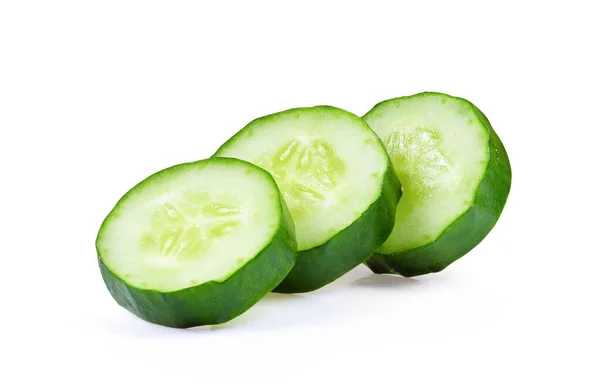 Cucumber Sliced Isolated White Background Full Depth Field — Stock Photo, Image