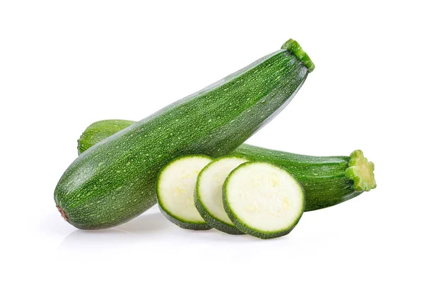 Fresh Green Zucchini Slice Isolated White Background — Stock Photo, Image