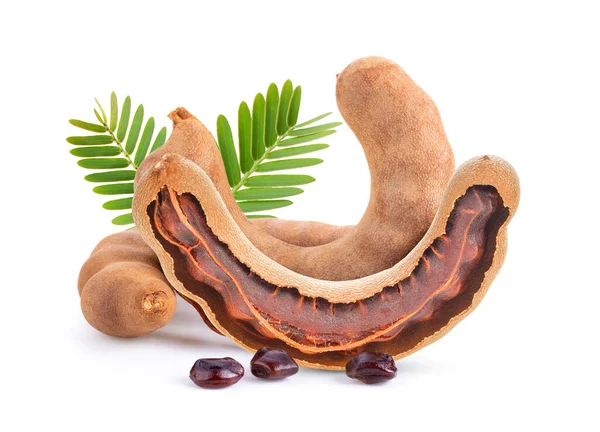 Beyaz zemin üzerinde yaprak izole demirhindi. tam alan derinliği