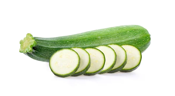 Zucchini Med Skiva Isolerad Vit Bakgrund — Stockfoto