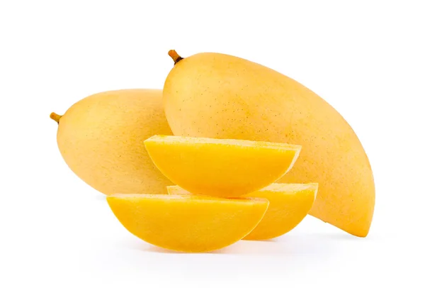 Ripe Yellow Mango Isolated White Background — Stock Photo, Image