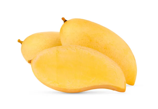 Ripe Yellow Mango Isolated White Background — Stock Photo, Image