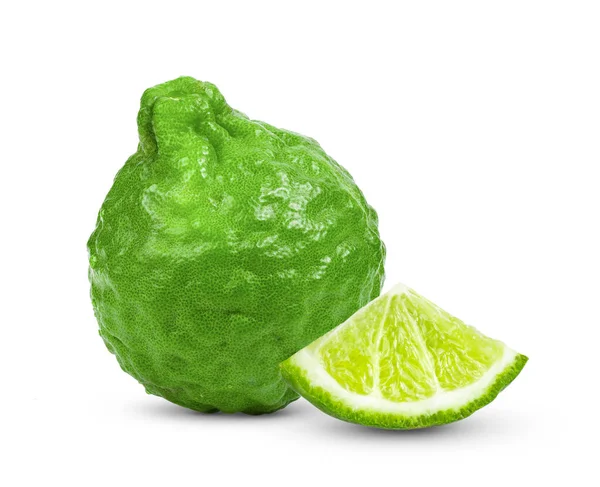 Bergamot Kaffir Geïsoleerd Witte Achtergrond — Stockfoto