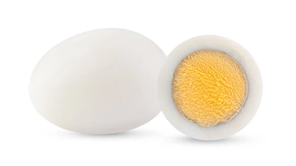 Gotowane Jajko Izolowane Białym Tle Pełna Głębokość Pola — Zdjęcie stockowe