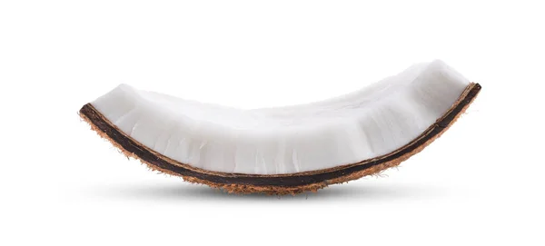 Morceaux Noix Coco Isolés Sur Fond Blanc — Photo