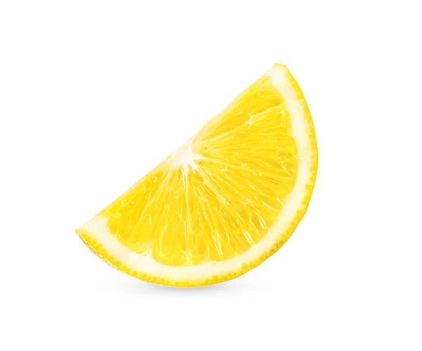 Zitronenscheibe Isoliert Auf Weißem Hintergrund Volle Schärfentiefe — Stockfoto