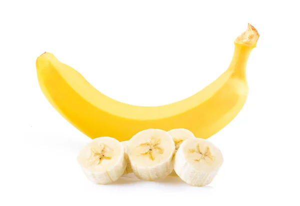 Banan Isolerad Vit Bakgrund — Stockfoto