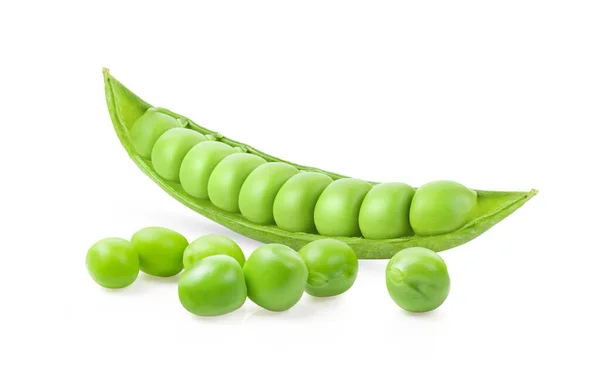 Green Peas Isolated White Background — Stock Photo, Image