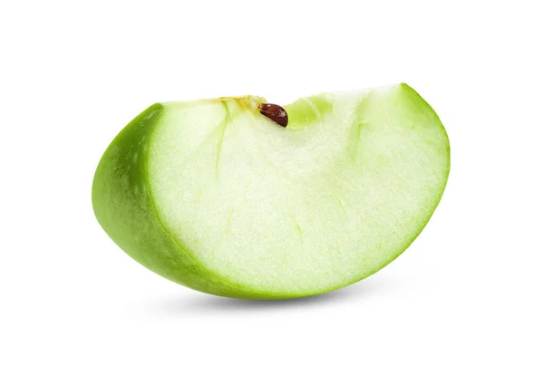 绿色苹果片 白色背景分离 — 图库照片