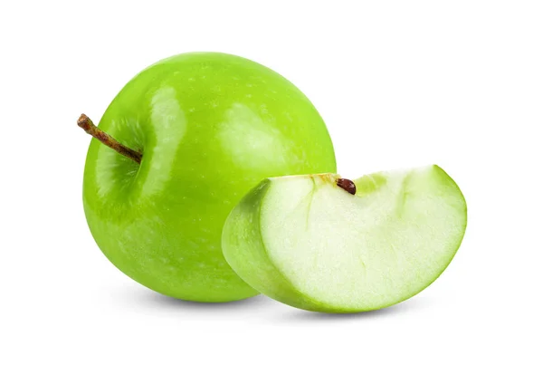 Čerstvé Zelené Jablko Izolované Bílém Pozadí Plné Hloubky Pole — Stock fotografie
