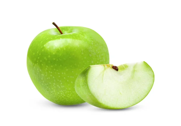 Zelené Jablko Izolované Bílém Pozadí Plné Hloubce Pole — Stock fotografie