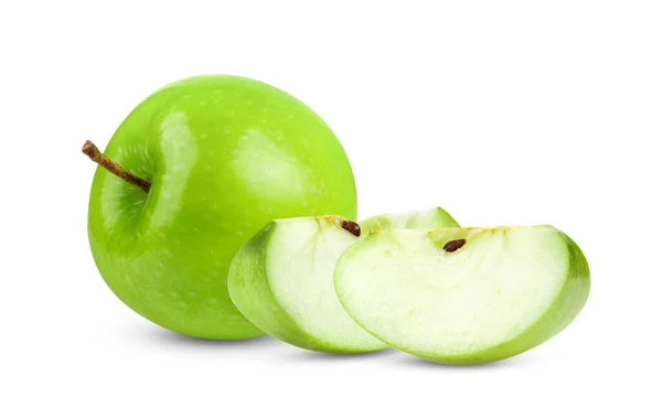 Pomme Verte Fraîche Isolée Sur Fond Blanc Pleine Profondeur Champ — Photo